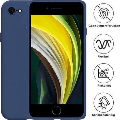 iPhone 7 Hoesje Siliconen Backcover Lichtgewicht - Donkerblauw