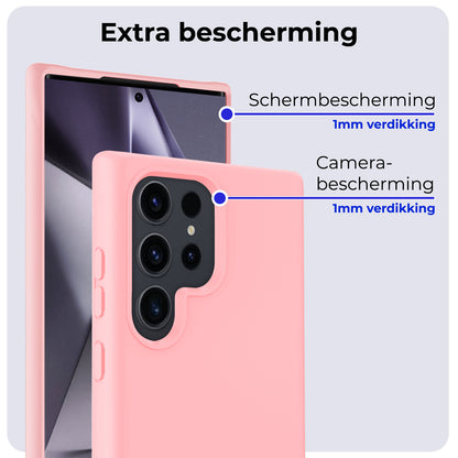 Samsung S24 Ultra Hoesje Siliconen Backcover Lichtgewicht - Lichtroze