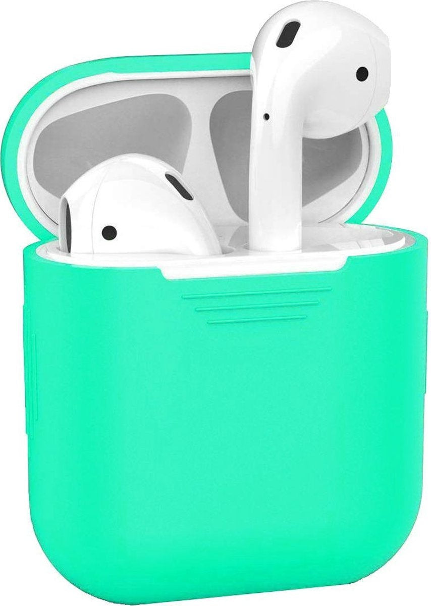 AirPods Hoesje Siliconen met Clip - Turquoise