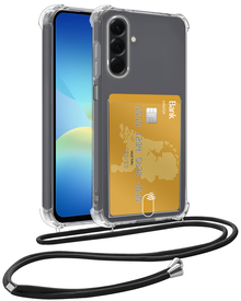 Samsung A26 Hoesje Kaarthouder met Koord Backcover Shockproof - Transparant