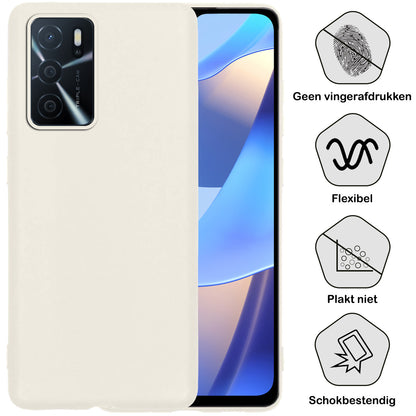 OPPO A16s Hoesje Siliconen Backcover Lichtgewicht - Wit
