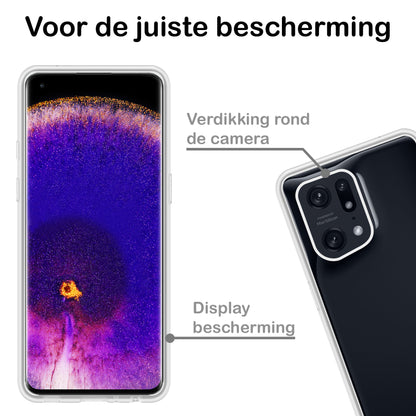 OPPO Find X5 Pro Hoesje Siliconen Backcover Lichtgewicht - Transparant
