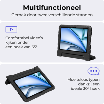 iPad Air 2024 / 2025 (11 inch) Kinderhoes Shockabsorberend Foam - Zwart