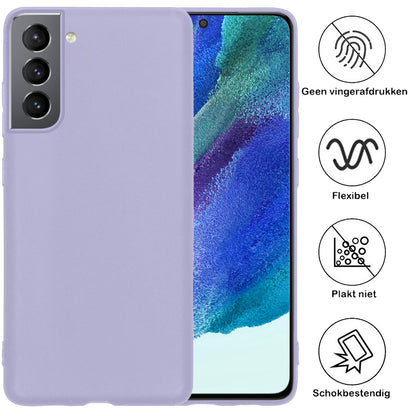 Samsung S21 FE Hoesje Siliconen Backcover Lichtgewicht - Lila