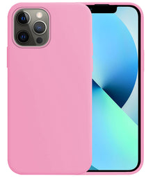 iPhone 13 Pro Max Hoesje Siliconen Backcover Lichtgewicht - Lichtroze