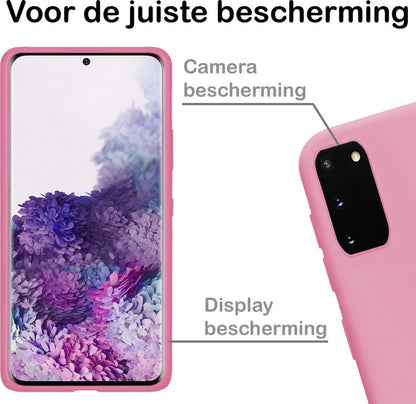 Samsung S20 Hoesje Siliconen Backcover Lichtgewicht - Lichtroze