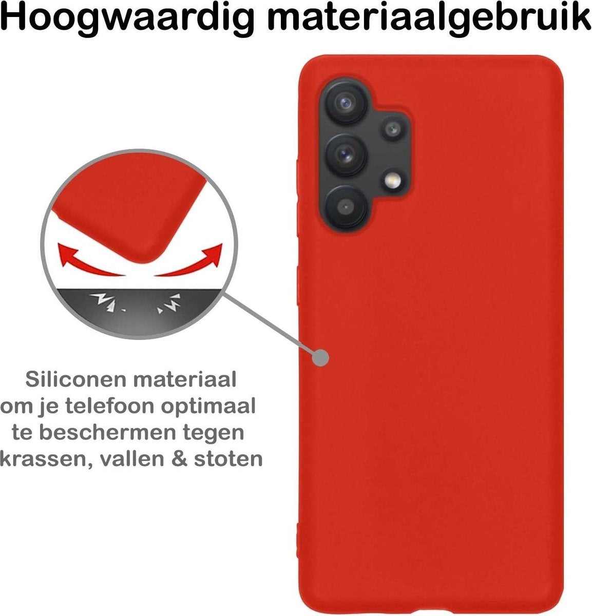 Samsung A32 5G Hoesje Siliconen - Rood