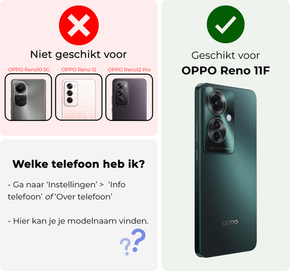 OPPO Reno 11F Screenprotector Gehard Glas - Privacy