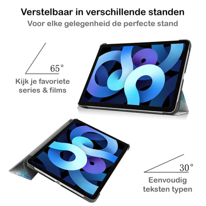 iPad Air 2022 Trifold Bookcase Hoes - Galaxy