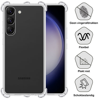 Samsung S23 Hoesje Shockproof Backcover Siliconen - Transparant