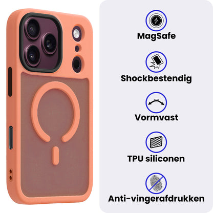 iPhone 18 Pro Hoesje Geschikt voor Magsafe Backcover Shockproof - Perzik