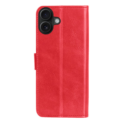 iPhone 16 Plus Hoesje Bookcase Cover met Kaarthouder - Rood