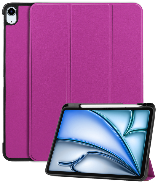 iPad Air 2024 (11 inch) Hoesje Book Case Met Apple Pencil Uitsparing - Paars