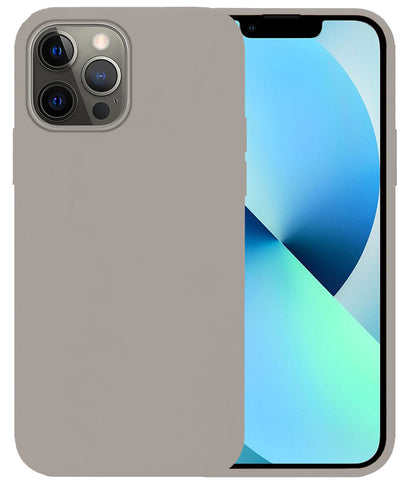 iPhone 13 Pro Max Hoesje Siliconen Backcover Lichtgewicht - Grijs